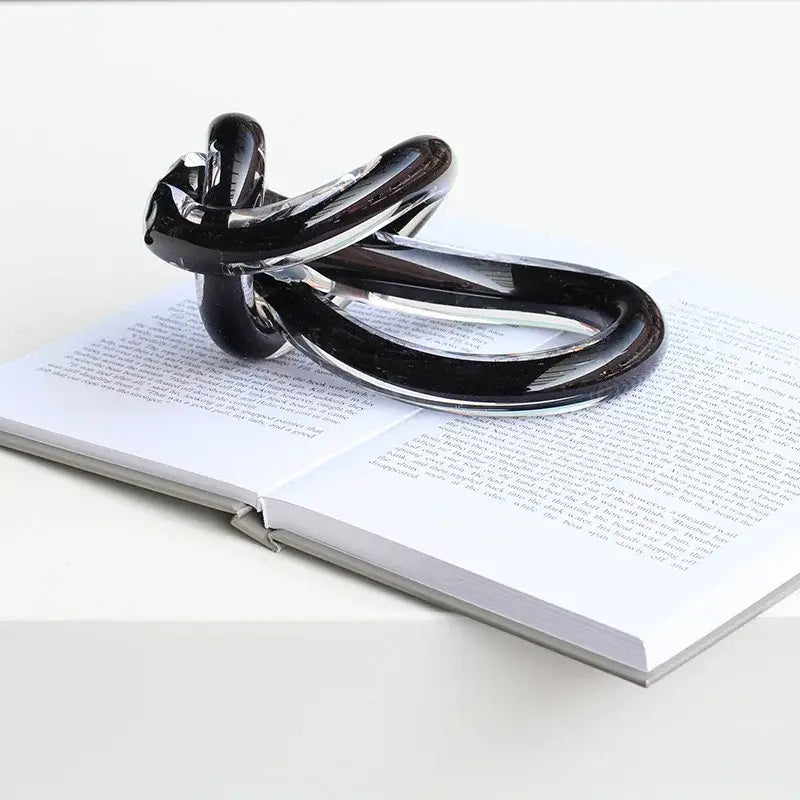 White Glass Knot Sculpture