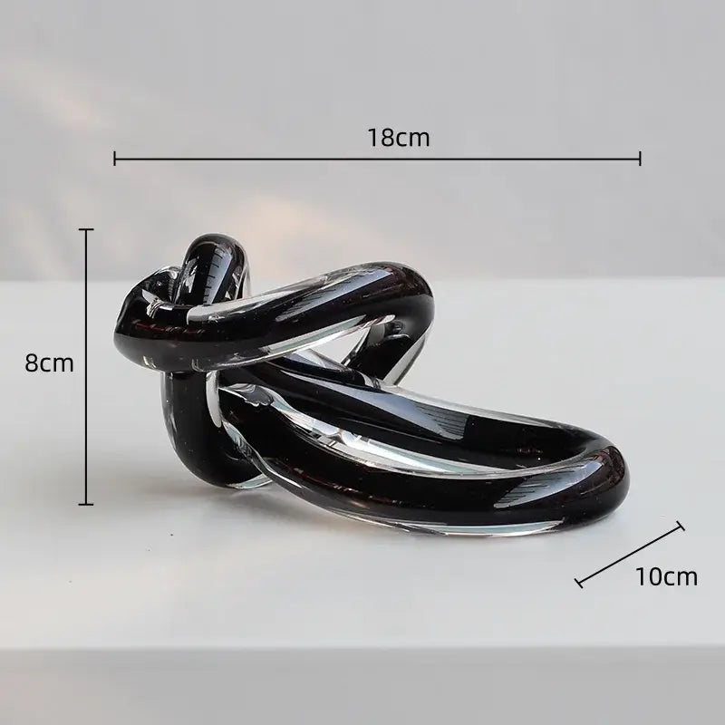 White Glass Knot Sculpture