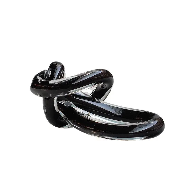 White Glass Knot Sculpture