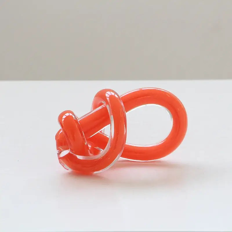 White Glass Knot Sculpture