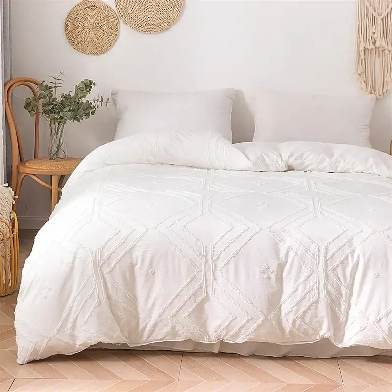 White Quilted Duvet Cover