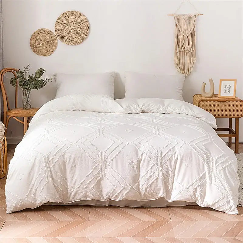 White Quilted Duvet Cover