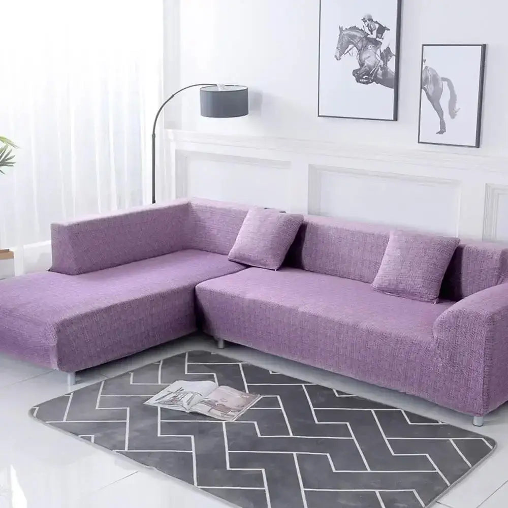 Yellow Gray Stretch Sofa Cover