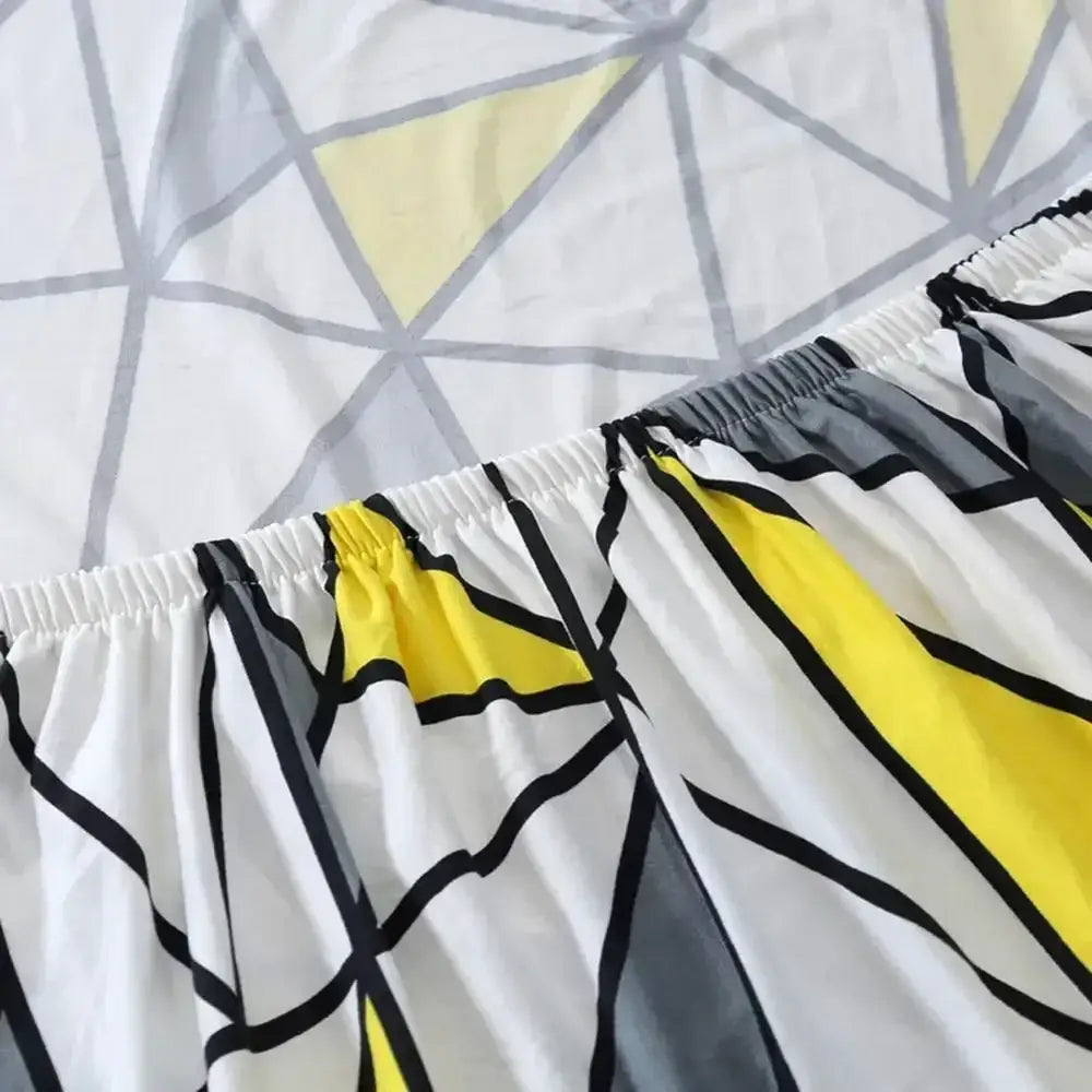 Yellow Gray Stretch Sofa Cover
