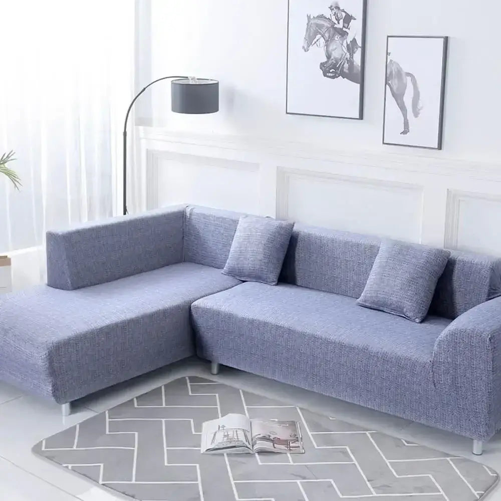 Yellow Gray Stretch Sofa Cover