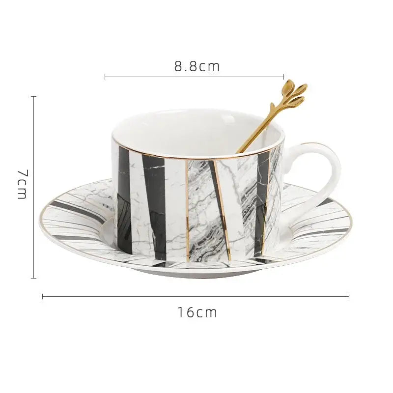 Gilded Marble Ceramic Set