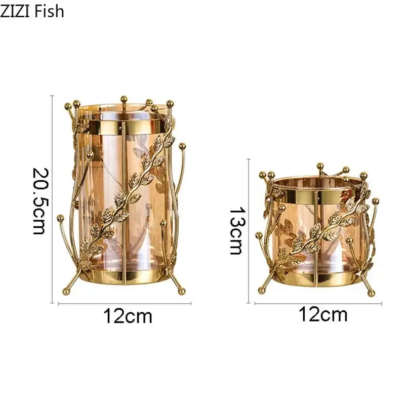 Gold Branch Glass Vase