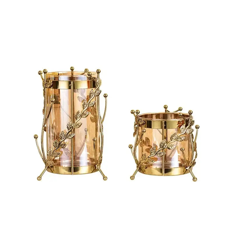 Gold Branch Glass Vase