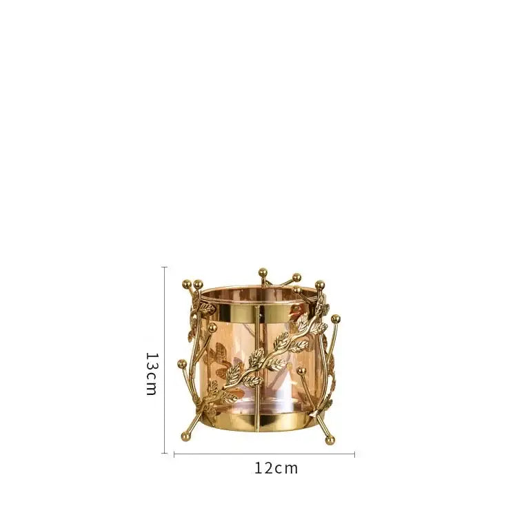 Gold Branch Glass Vase