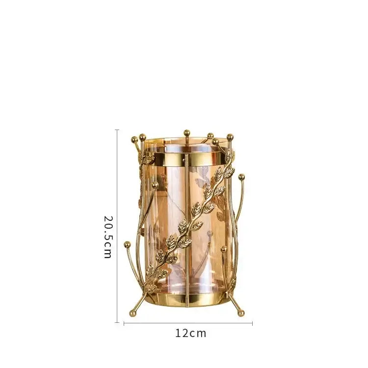 Gold Branch Glass Vase