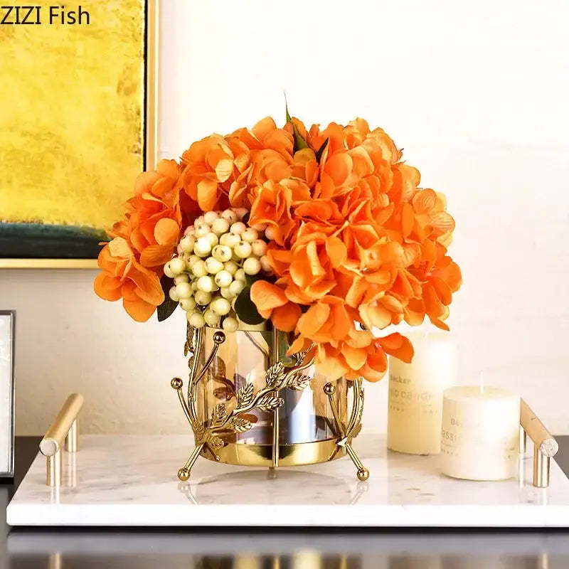 Gold Branch Glass Vase