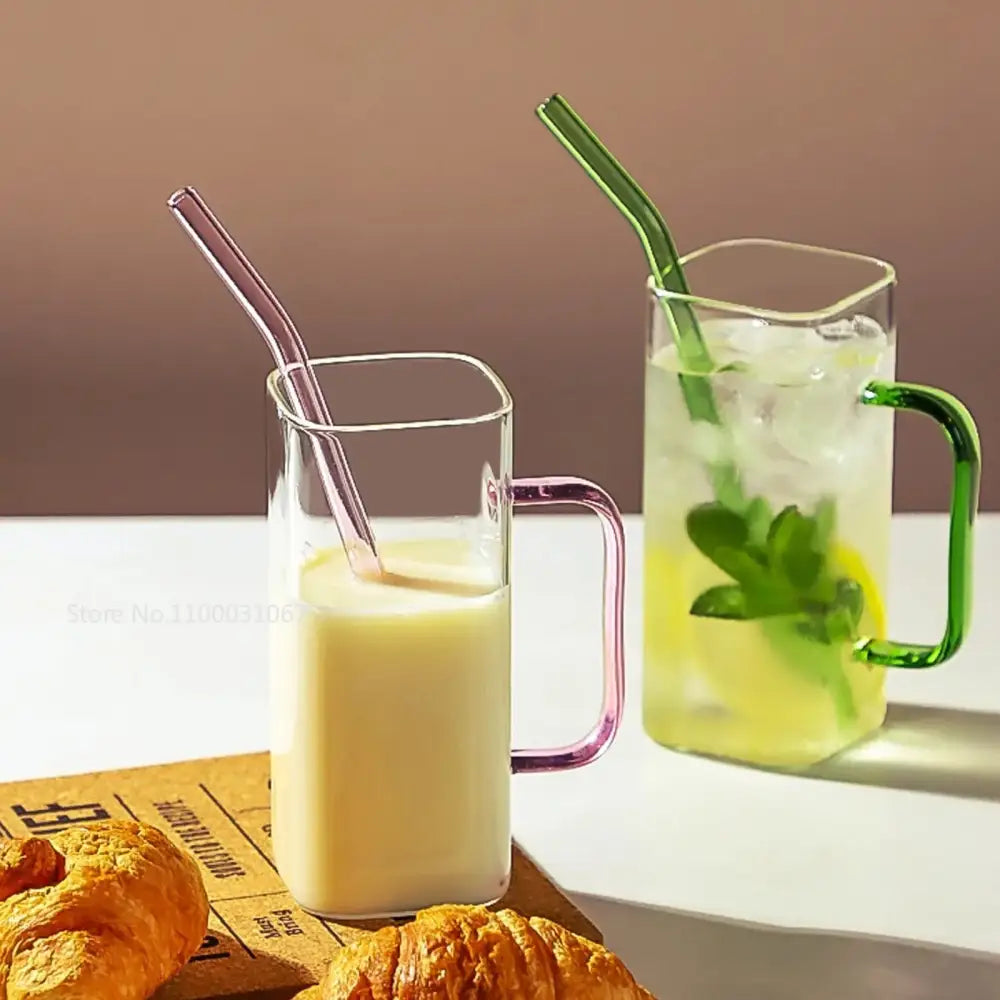 Pink Glass Handle Mug