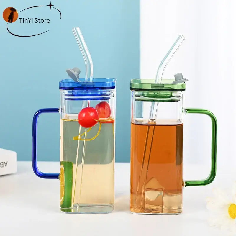 Pink Glass Handle Mug