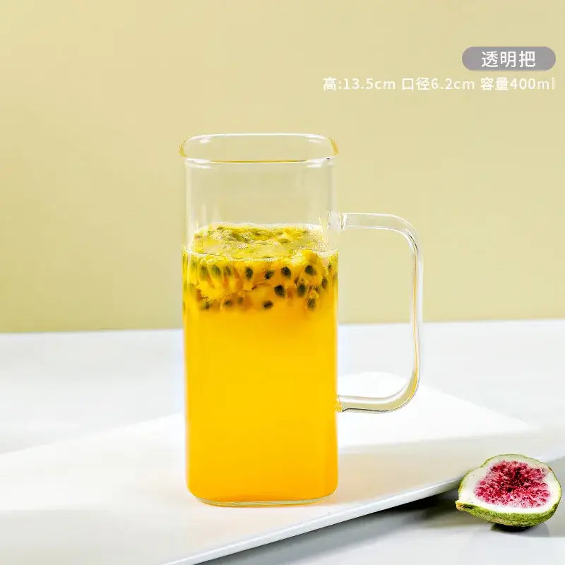 Pink Glass Handle Mug