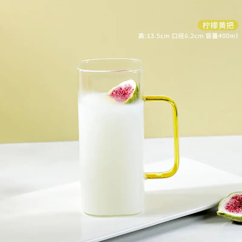 Pink Glass Handle Mug