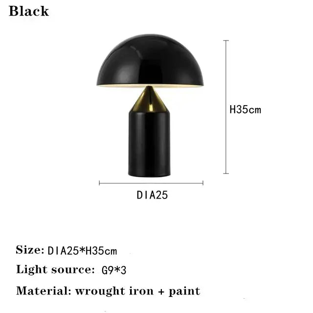 Black Gold Mushroom Lamp