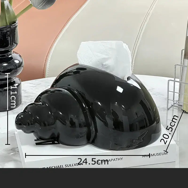 Black Lavender Ceramic Tissue Box