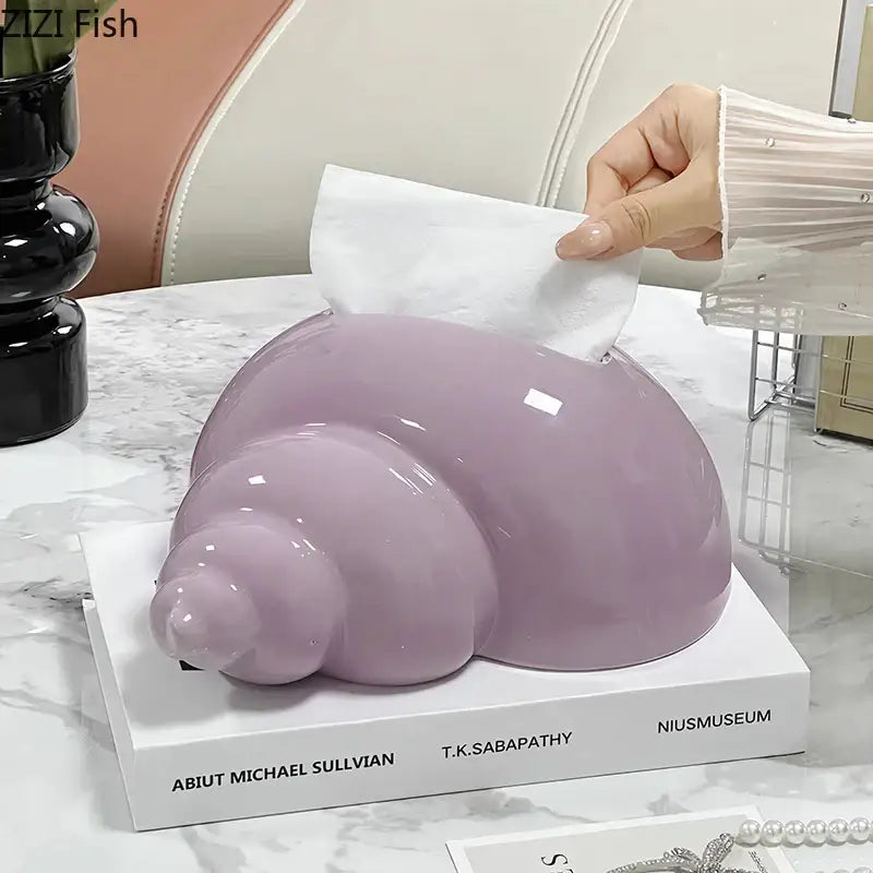 Black Lavender Ceramic Tissue Box