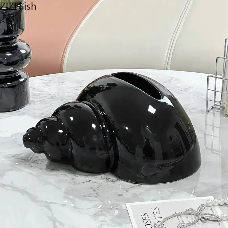 Black Lavender Ceramic Tissue Box