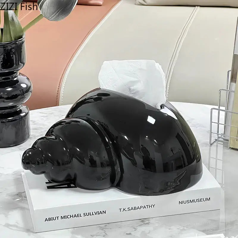 Black Lavender Ceramic Tissue Box