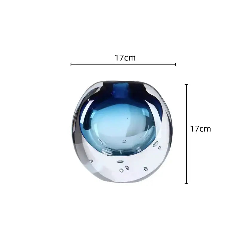 Blue Bubble Glass Vase