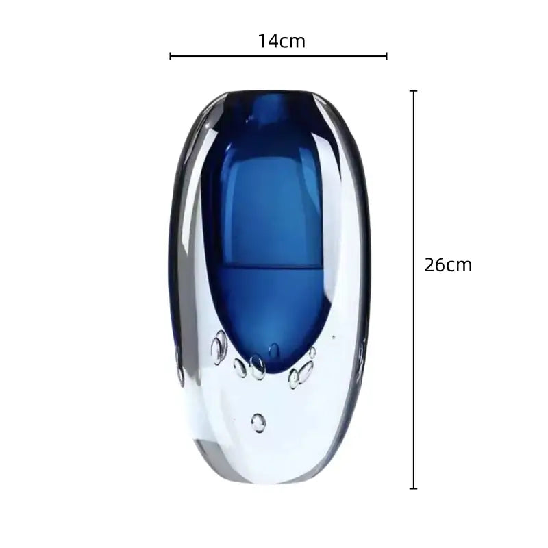 Blue Bubble Glass Vase