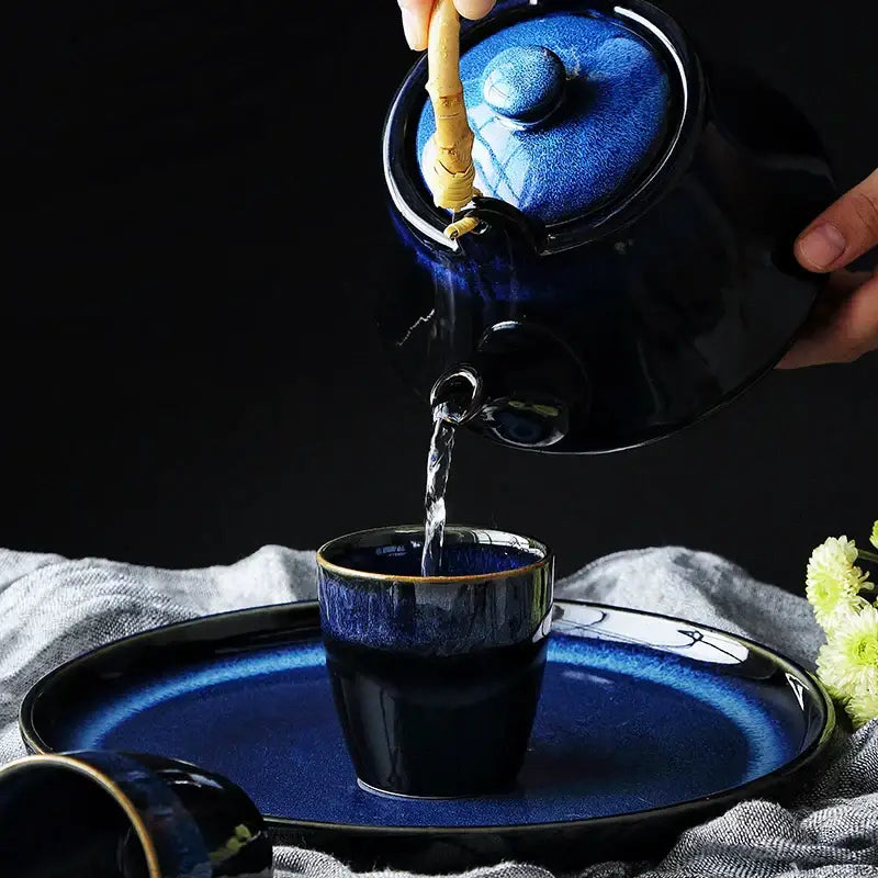 Blue Ceramic Tea Set