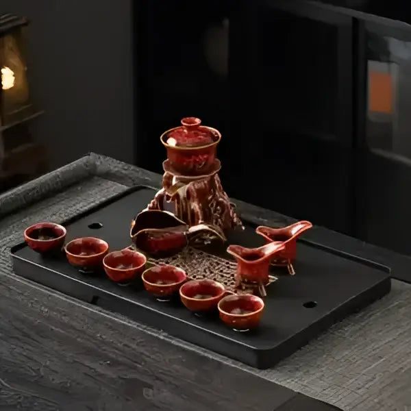 Earth Tone Ceramic Tea Set