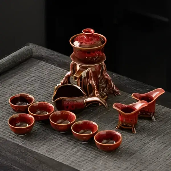 Earth Tone Ceramic Tea Set