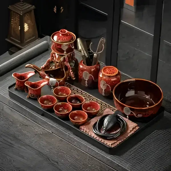 Earth Tone Ceramic Tea Set