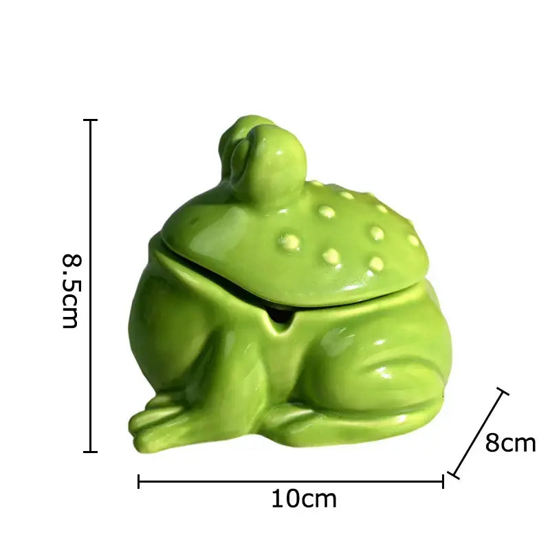 Green Frog Ceramic Ashtray