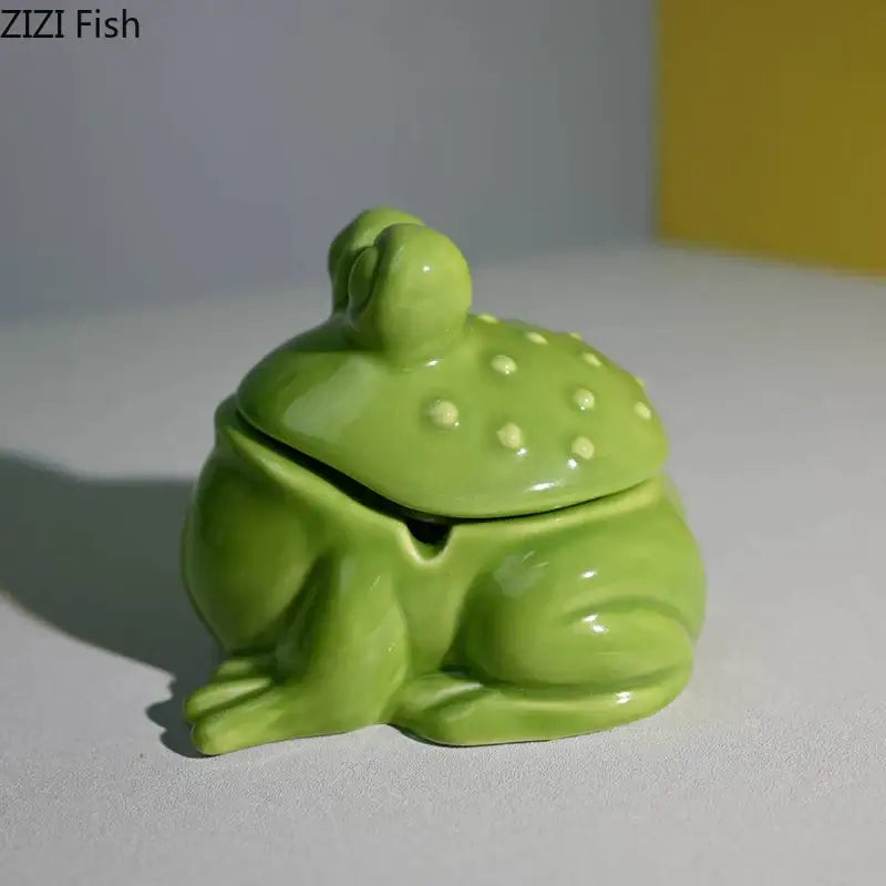 Green Frog Ceramic Ashtray