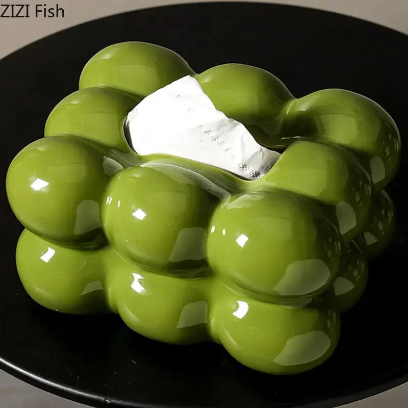 Lime Green Bubble Tissue Box
