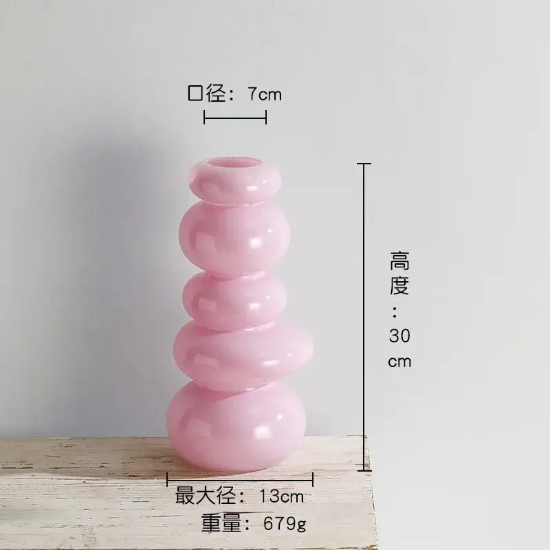 Pink Pebble Stack Vase