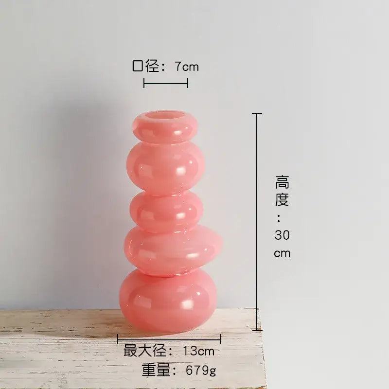 Pink Pebble Stack Vase