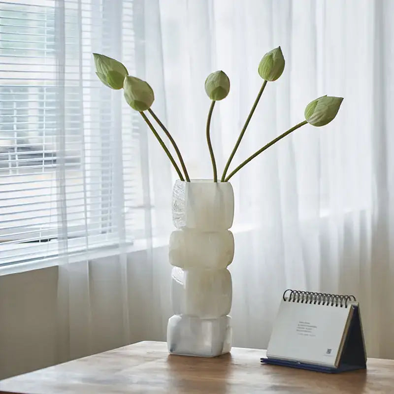Geometric Glass Square Vase