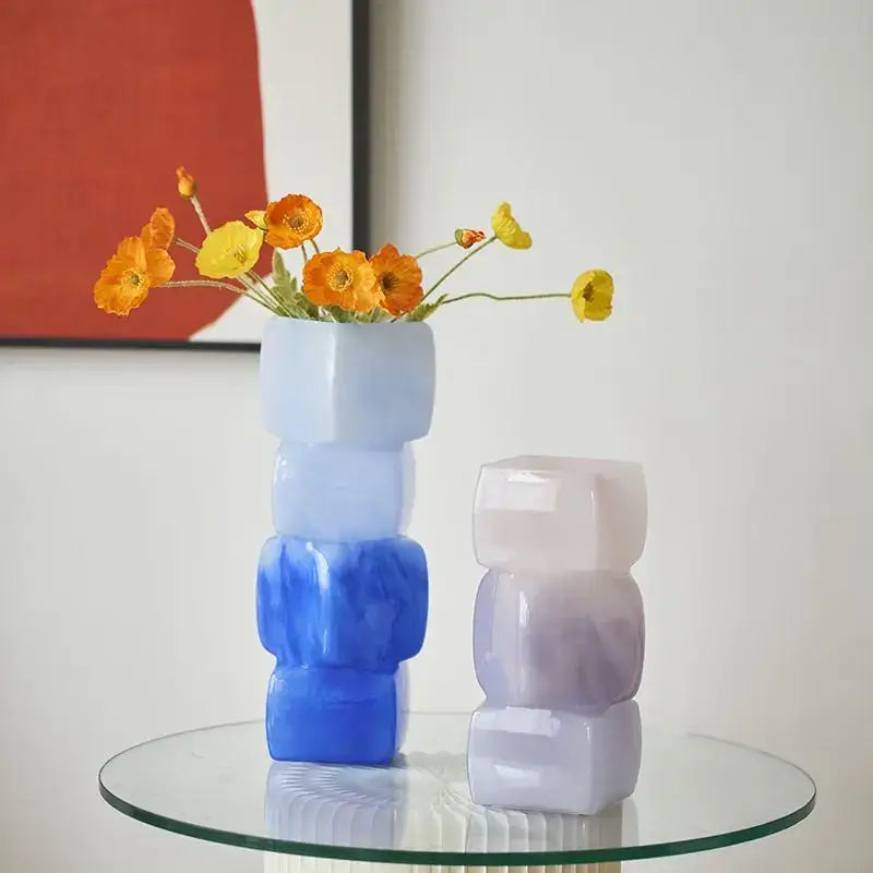 Geometric Glass Square Vase