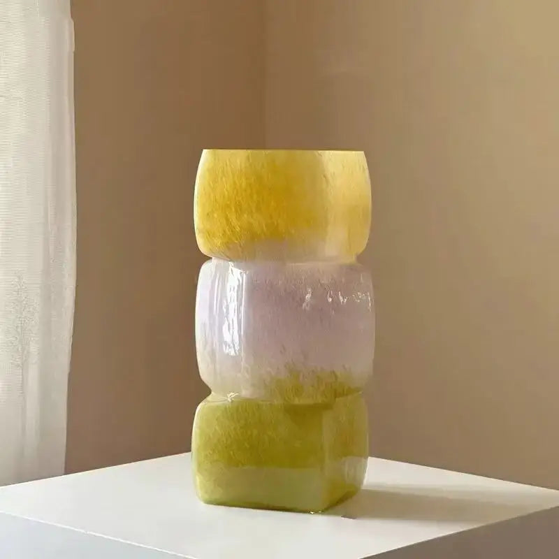 Geometric Glass Square Vase