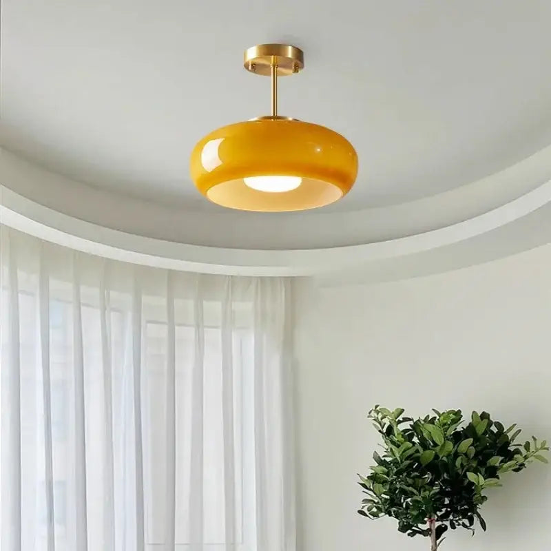 Yellow Glass Ball Pendant