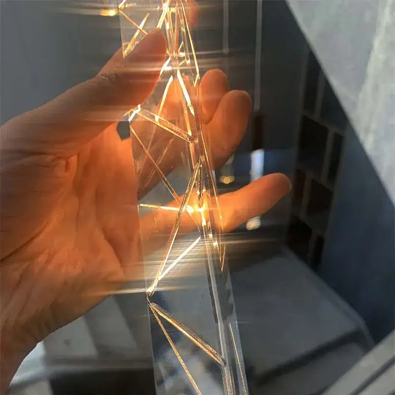 Gold Crystal 40-Light Living Room Staircase Chandelier