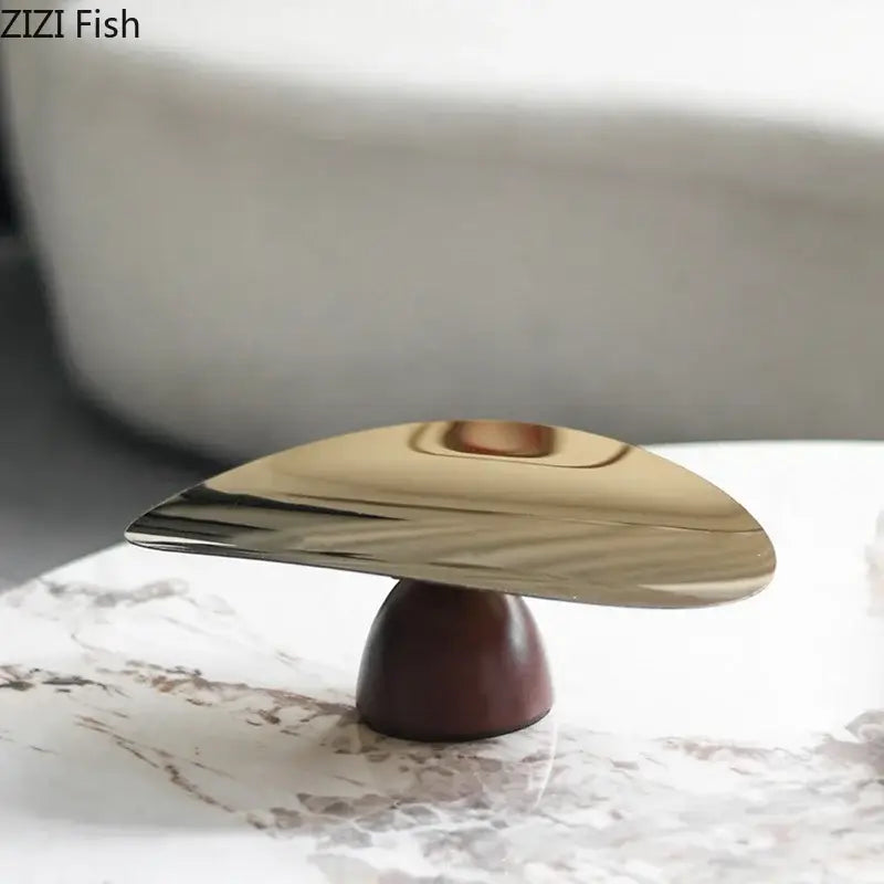 Gold Wood Cake Stand Set