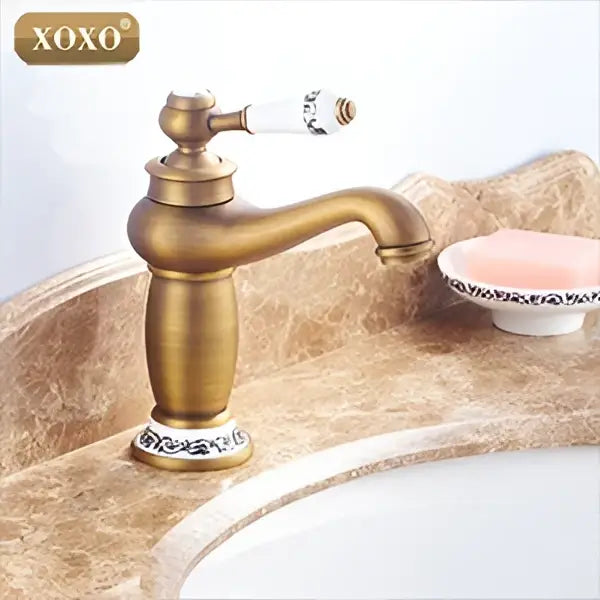 Gold Ceramic Basin Faucet