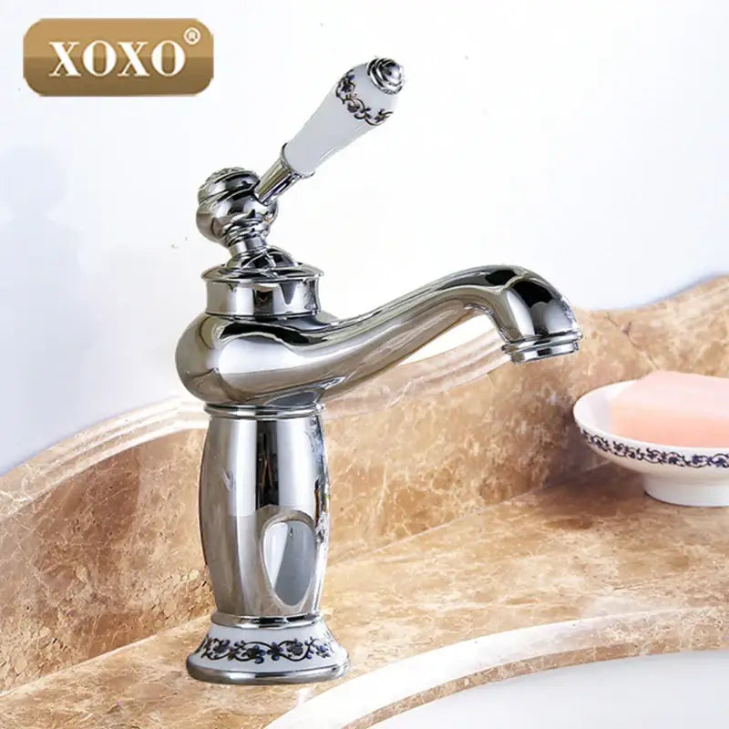 Gold Ceramic Basin Faucet