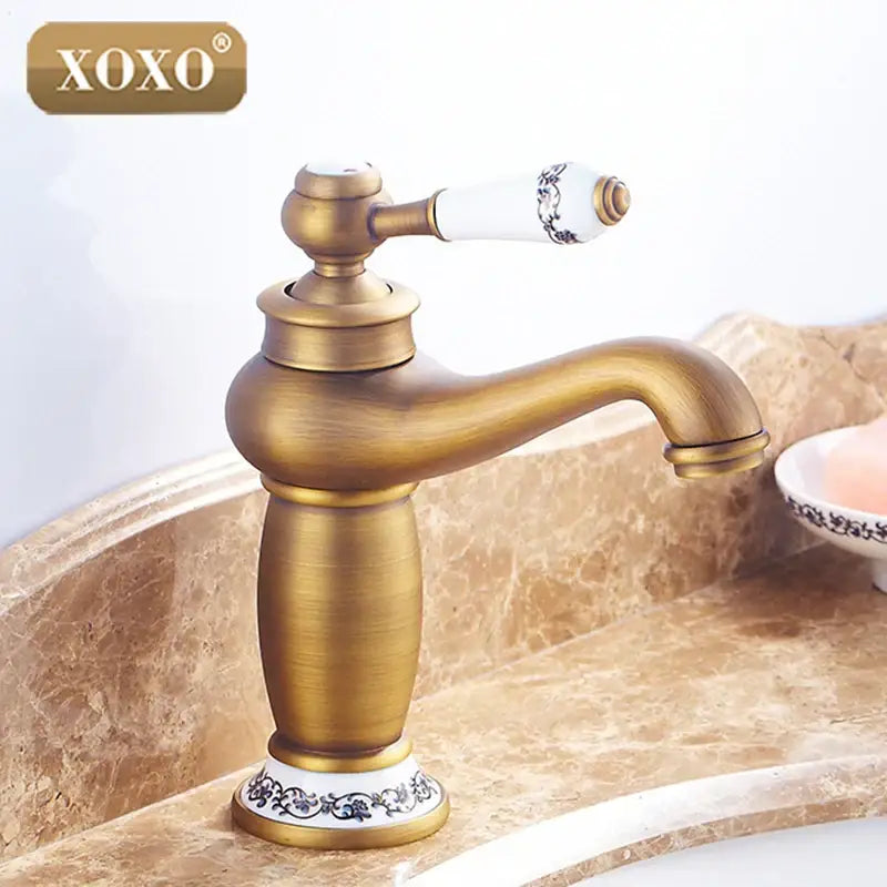 Gold Ceramic Basin Faucet