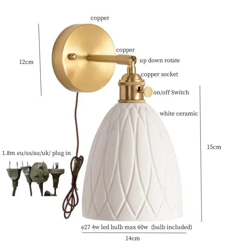 Gold Ceramic Wall Sconce