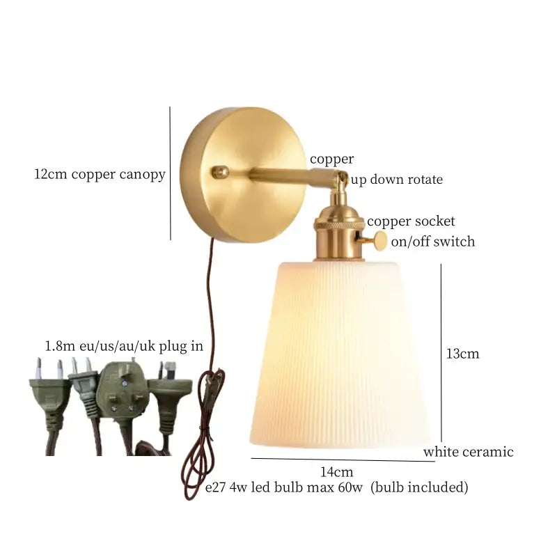Gold Ceramic Wall Sconce