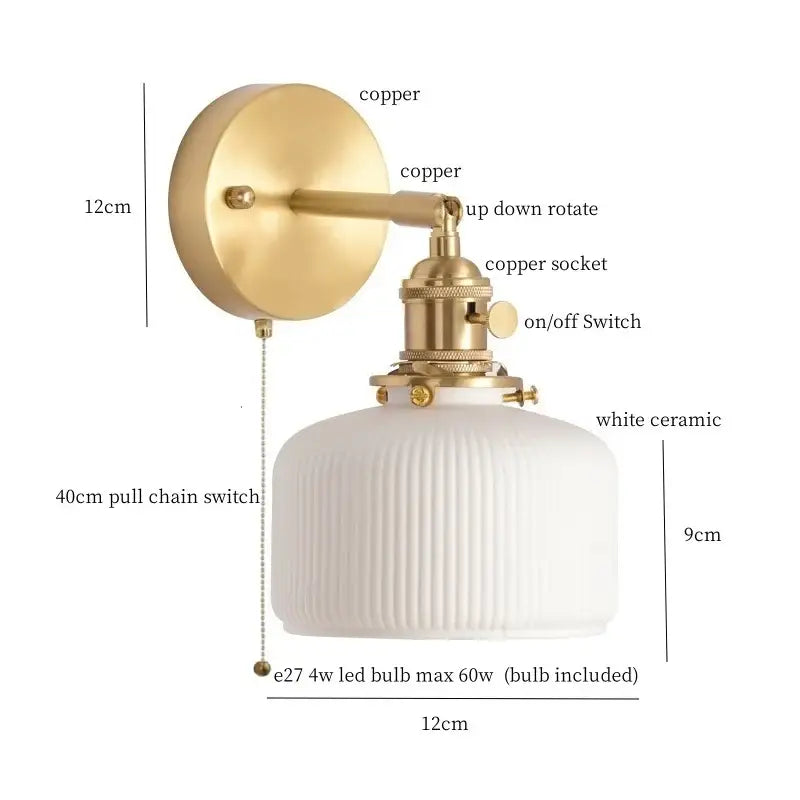 Gold Ceramic Wall Sconce