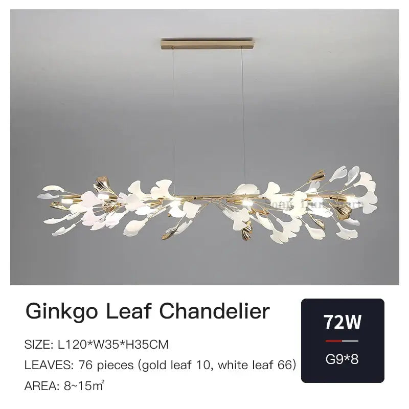 Gold Ginkgo Ceramic Chandelier