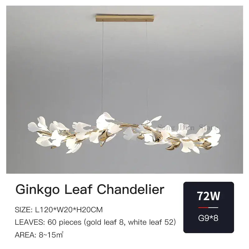 Gold Ginkgo Ceramic Chandelier