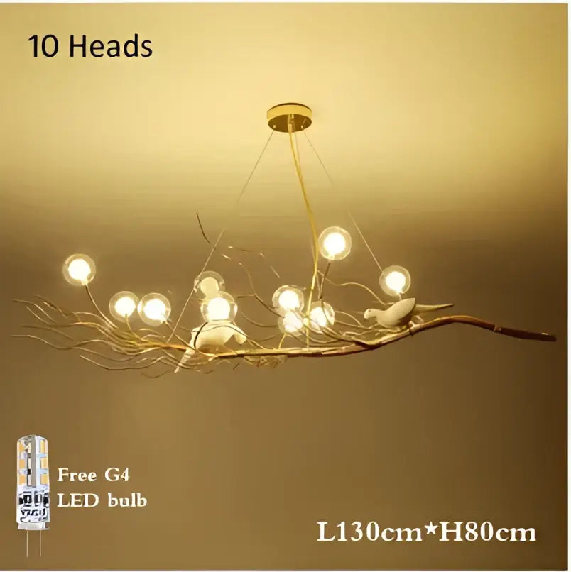 Gold Iron Branch Chandelier